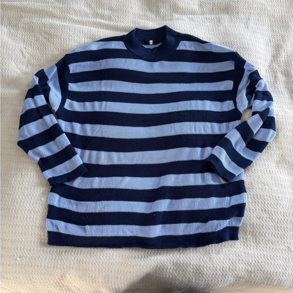 Striped Navy and Light Blue Sweater- part of set
